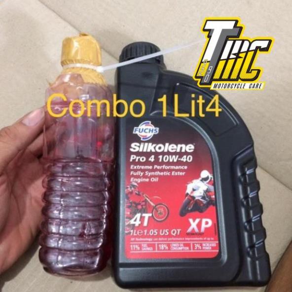 Combo Nhớt Fuchs Silkolene Pro 4 10W-40 XP + Lọc Nhớt Suzuki Yamaha