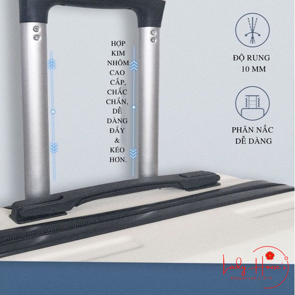 Vali Du Lịch Tay Kéo In Hình Mèo Dễ Thương Chất Liệu Nhựa Nhám PC+ABS Bền Hàng Sẵn Kho Đủ Size 20/24/26 inch