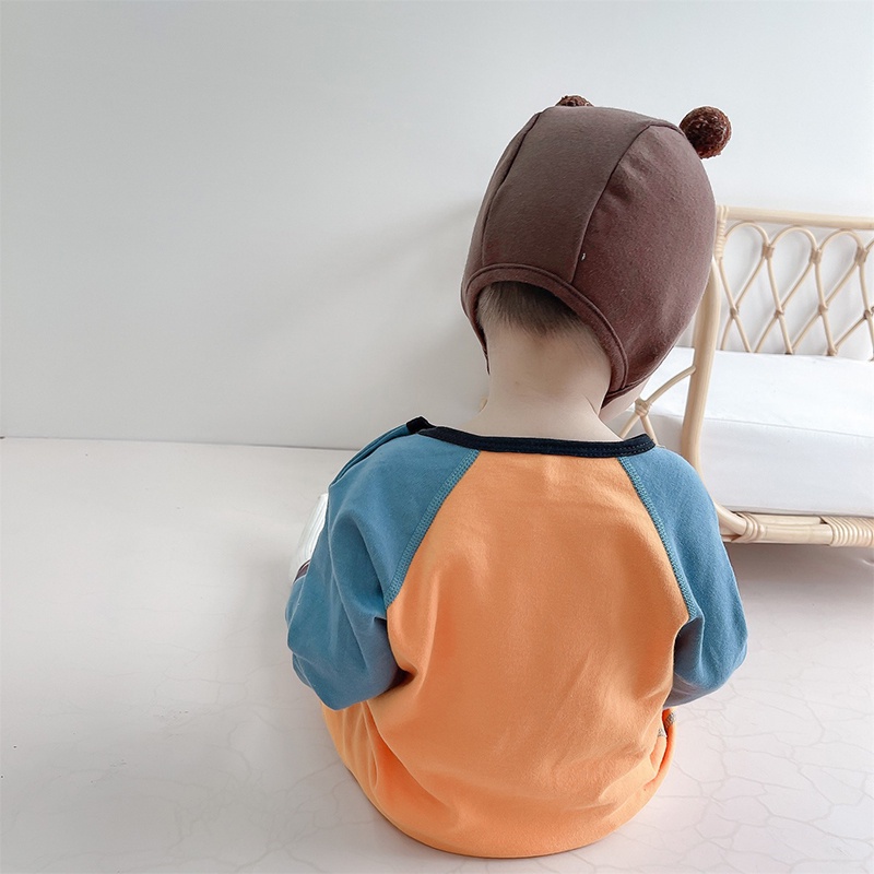 Bộ áo liền quần dài tay họa tiết hoạt hình đáng yêu thời trang Hàn Quốc xinh xắn cho bé