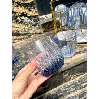 Set 6 Cốc Thuỷ Tinh Lửa Ánh Xanh