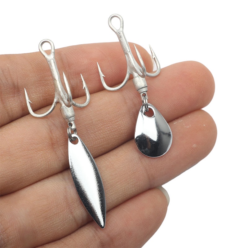 5 cái #8 #6 #4 #Set 2 lưỡi câu cá bằng thép Carbon màu bạc