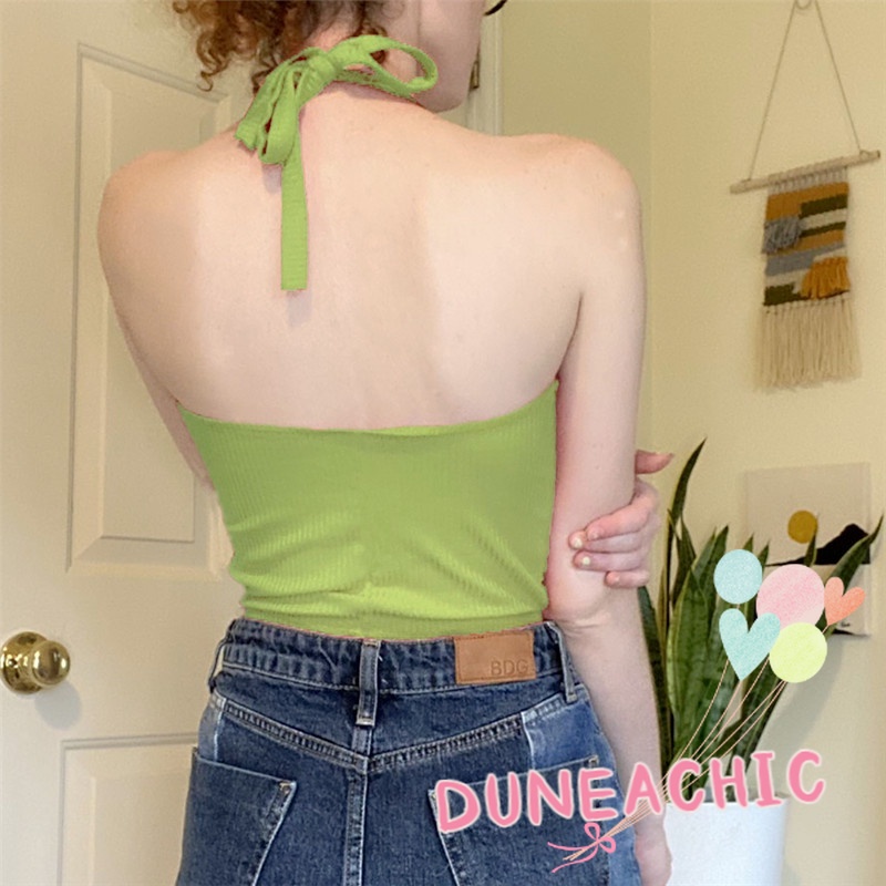 DUNEA Áo Tank Top Hở Lưng Kiểu Dáng Trẻ Trung Quyến Rũ Cho Nữ