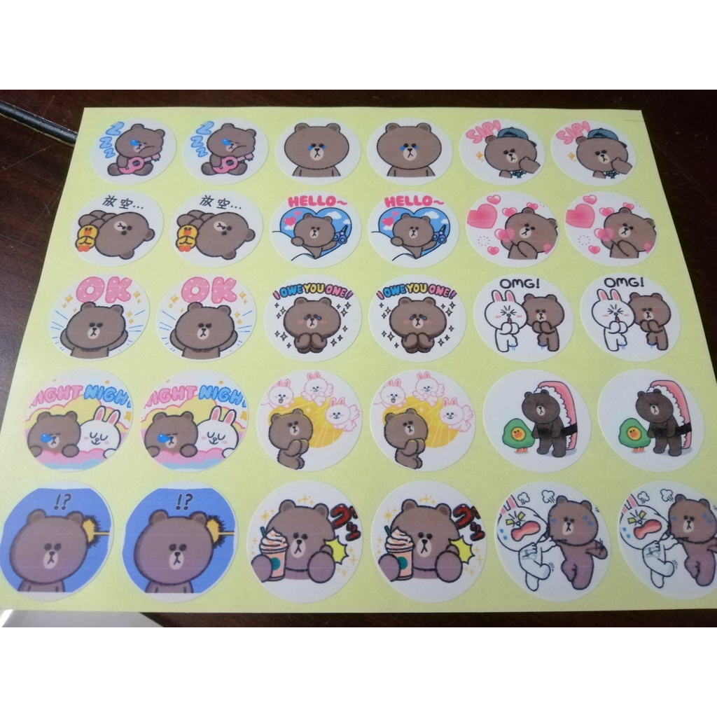 🔥30 hình dán sticker hình GẤU BROWN 🔥