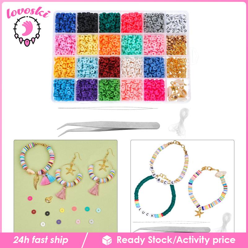 Hộp 4000 Hạt Đất Sét Tròn Nhiều Màu Sắc Để Làm Trang Sức DIY