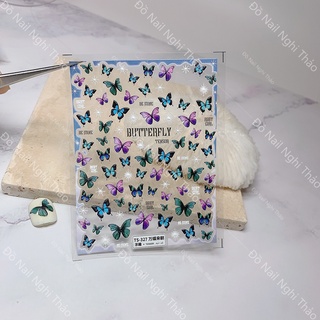 Sticker nail lụa bướm 5D LADURA