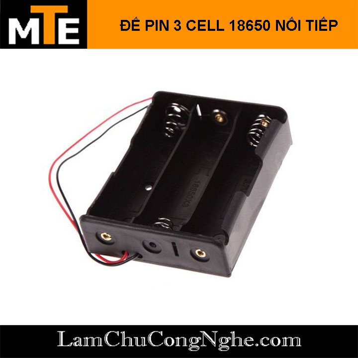 Hộp đế pin 18650 3 ngăn nối tiếp