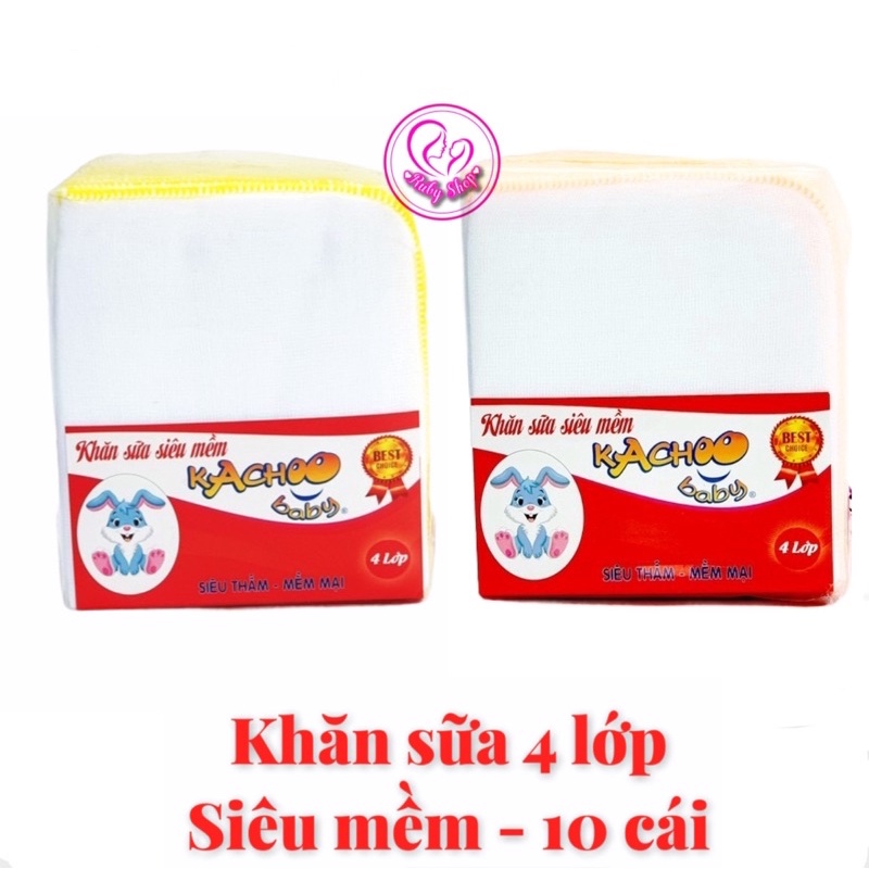 [Cao cấp] Khăn sữa 4 lớp siêu mềm Kachoobaby 10 cái