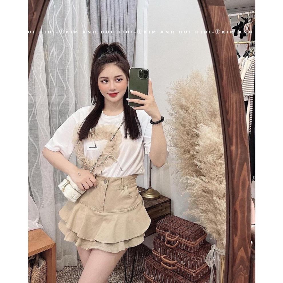 [ 𝐅𝐑𝐄𝐄 𝐒𝐇𝐈𝐏 ] SÉT ÁO TRÁI TIM CHÂN VÁY NGẮN XÒE
