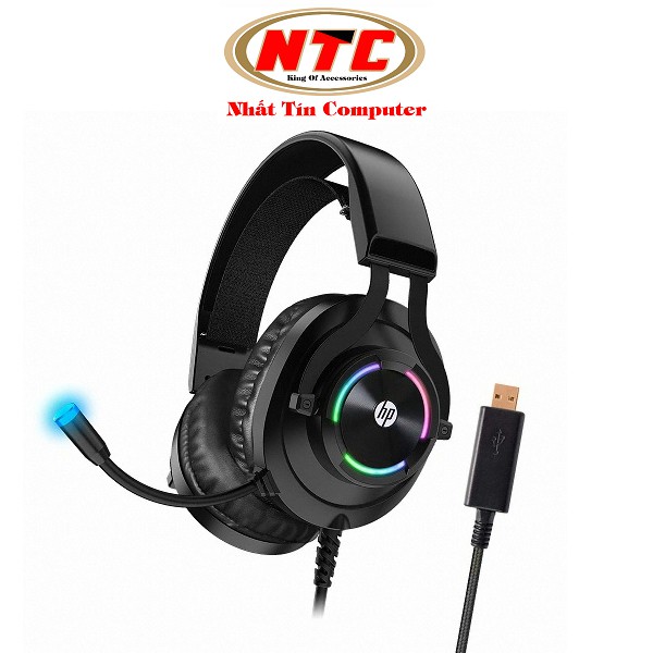 Tai nghe 7.1 HP H360GS led RGB dành cho game thủ - âm thanh stereo (Đen)
