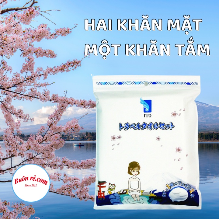 Set 3 Khăn Tắm, Khăn Mặt KHÔ Du Lịch Nhỏ Gọn - Túi khăn tắm, khăn mặt khô dùng một lần tiện lợi Br 01615