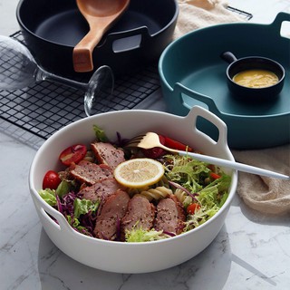 Thố sứ, thố salat,bát sứ có tay cầm nhiều màu, Dụng cụ đựng bánh, Đồ dùng bàn ăn
