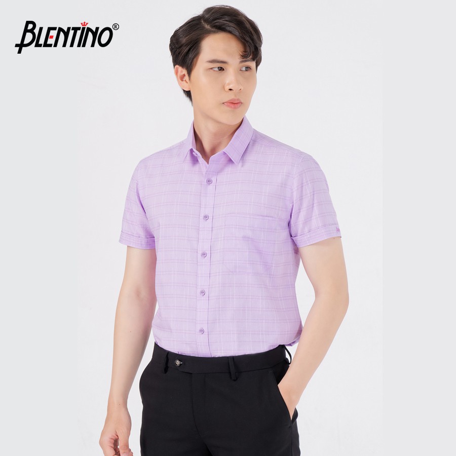 Áo Sơ Mi Nam Cotton slup Sang Trọng , Trẻ Trung Blentino BSL02 Tay Ngắn Regular Fit Công Sở Lịch Lãm | BigBuy360 - bigbuy360.vn