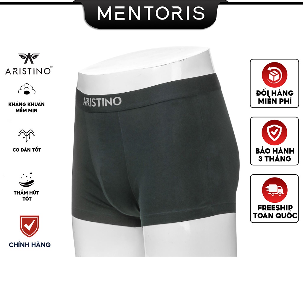 Quần lót Boxer nam Aristino vải cotton tự nhiên 100% thoáng khí,co giãn cao cấp MENTORIS ABX03707