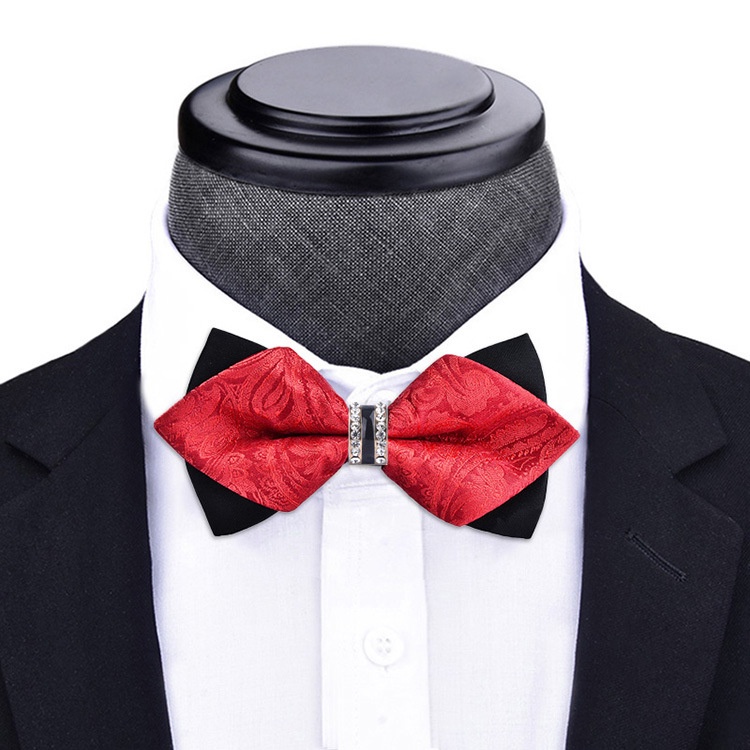 Nơ cài cổ áo Nam đính đá thời trang dành cho chú rể, dự tiệc, chụp ảnh NO-8
