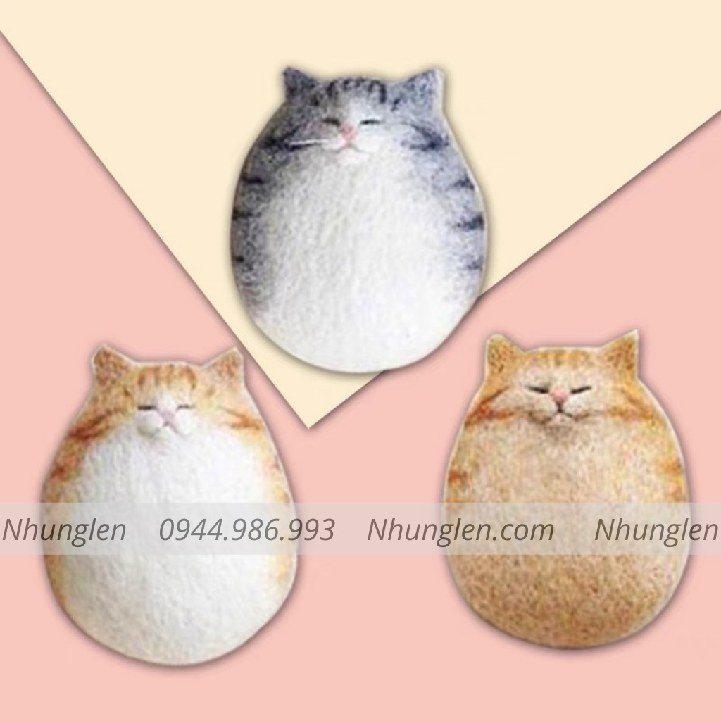Bộ len chọc Mèo Đơn Giản Siêu Dễ và Rẻ - Mèo Méo Meo - Needle felting cắt - Quà tặng HandMade