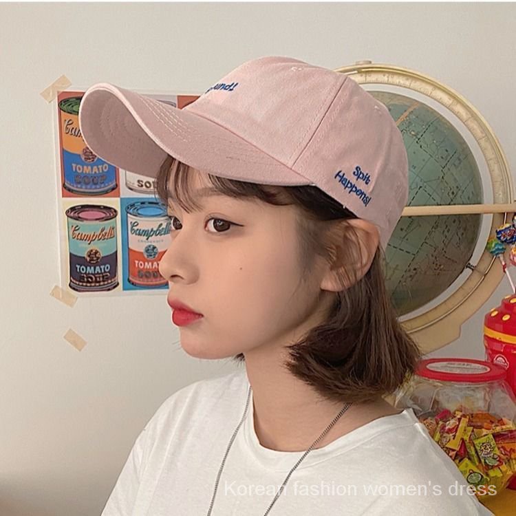 Japanese Style Fresh College Hood Female Letter Embroidered Street Baseball Cap Male Summer Travel Sunscreen Cap