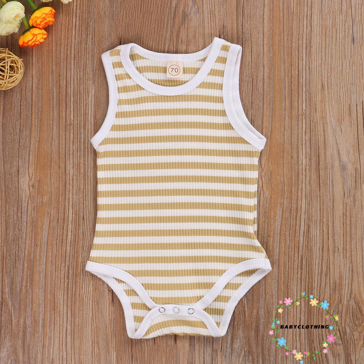 Bộ Bodysuit Một Mảnh Kẻ Sọc Dễ Thương Cho Bé Sơ Sinh