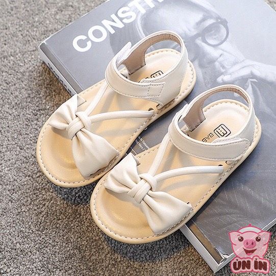 Giày dép trẻ em - Sandal phối Nơ quai chéo thắt nút dễ thương hàng chính hãng MG Baby đế chống trơn trượt V736