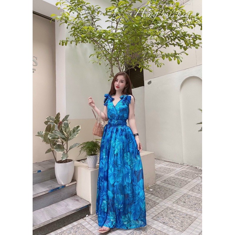 🍒🍒 Đầm maxi vải hoa hàng cao cấp chuẩn từng đường kim mũi chỉ, hack dáng lắm nha 🍒🍒🍒