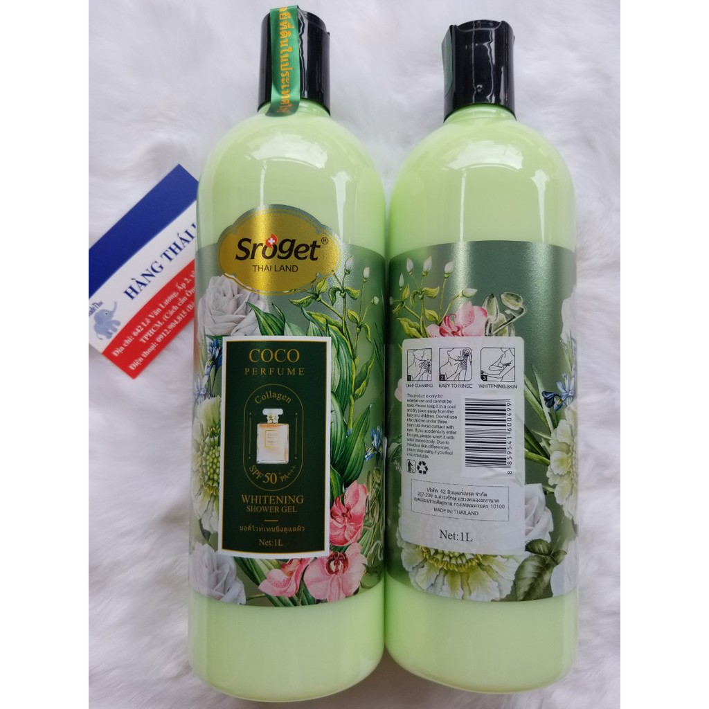 Sữa tắm trắng da Collagen Sroget Thái Lan 1000ml