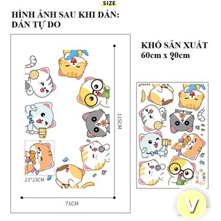 Decal dán tường Mèo vàng đáng yêu