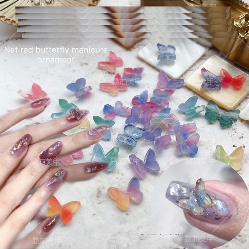 Bướm Pha Lê Đính Móng Cầu Vòng