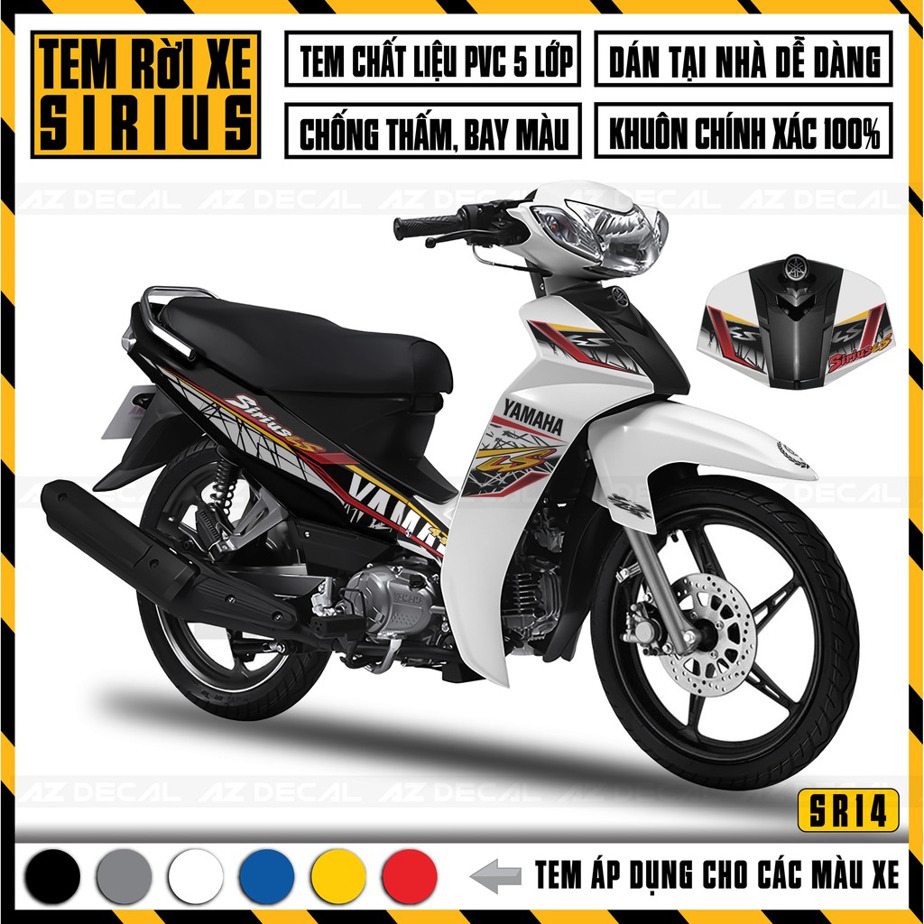 Tem Sirius RC Mẫu LS, Đa Dạng Màu Tem | SR14 | Decal Rời PVC Cao Cấp Chống Thấm Nước, Bền Màu, Cắt Khuôn Sẵn