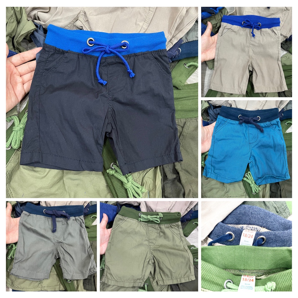 [Size 3-5kg] Quần đùi bé trai size 6/9M (3-5kg) Quần đùi vải đũi, kaki mùa hè cho bé trai siêu kute