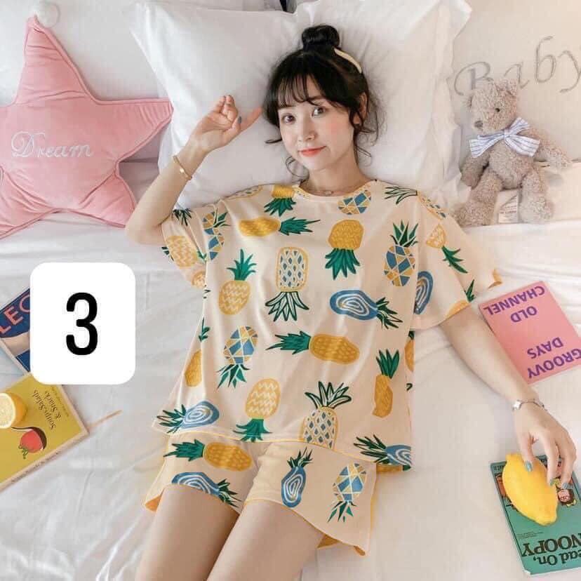 Đồ bộ cộc tay nữ dễ thương thun sữa