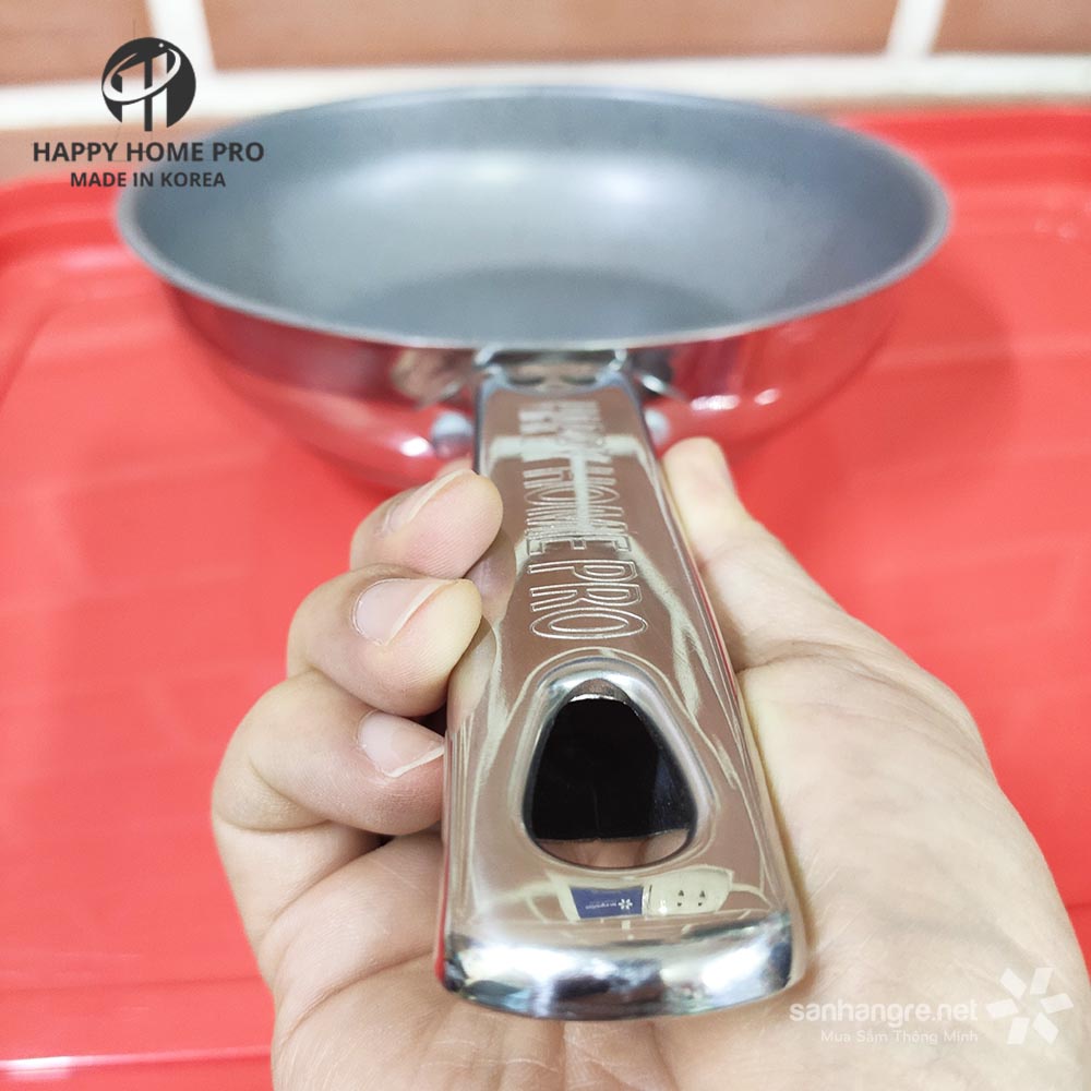 Chảo chiên chống dính Inox 304 Happy Home Pro Hàn Quốc 3 lớp đáy từ size 20/24/26cm