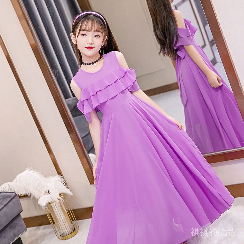 Đầm công chúa dáng dài ôm sát thanh lịch thời trang mùa hè cho bé gái