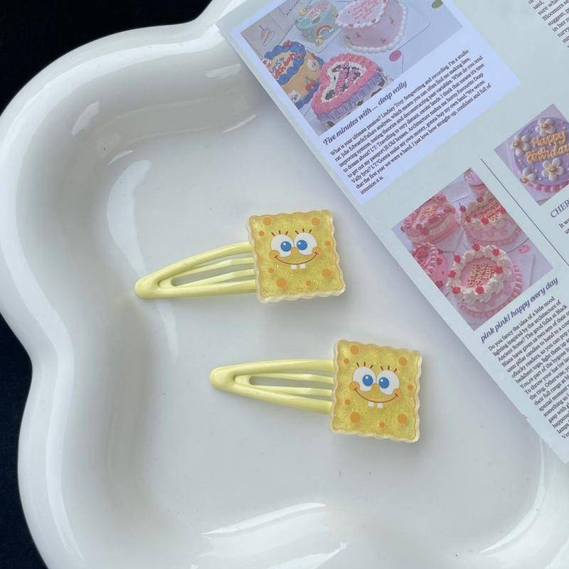 Kẹp Tóc Họa Tiết Hoạt Hình SpongeBob Ngọt Ngào Dễ Thương Cho Nữ