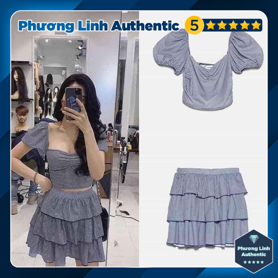 Áo crop top kẻ Zara Auth new tag có sẵn 0219/309 0219309