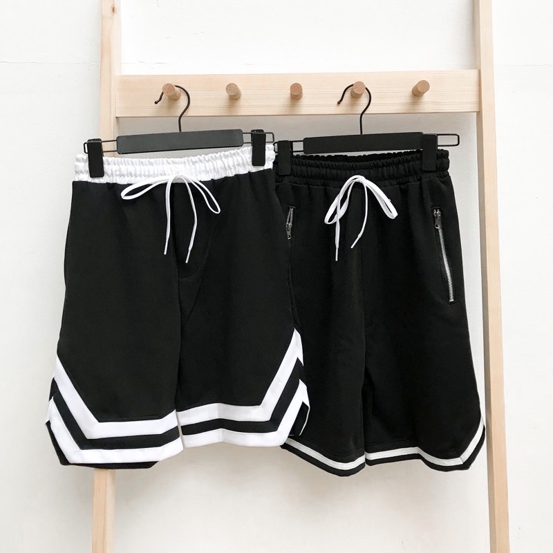 Quần Short Thun Double V-short/ Short 2V màu ĐEN ❤️/Nam nữ Unisex/FREESHIP 99K ❤️