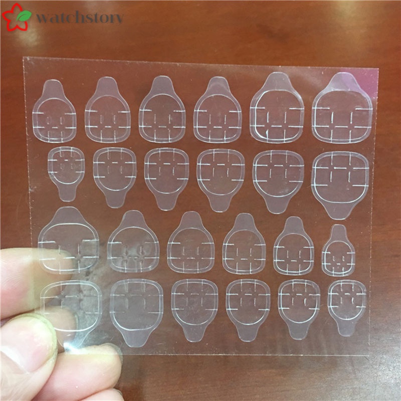 Set 10 Tấm Miếng Dán Hai Mặt Trong Suốt Dùng Để Cố Định Móng Giả