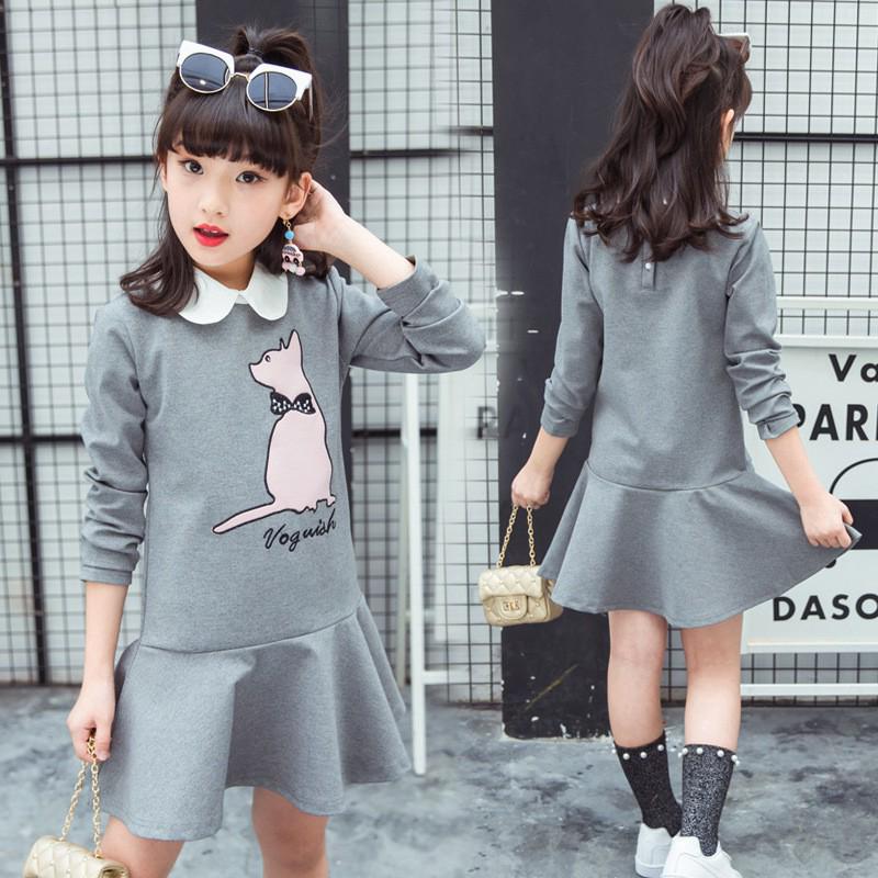 Đầm suông đuôi cá dài tay thời trang đáng yêu cho bé