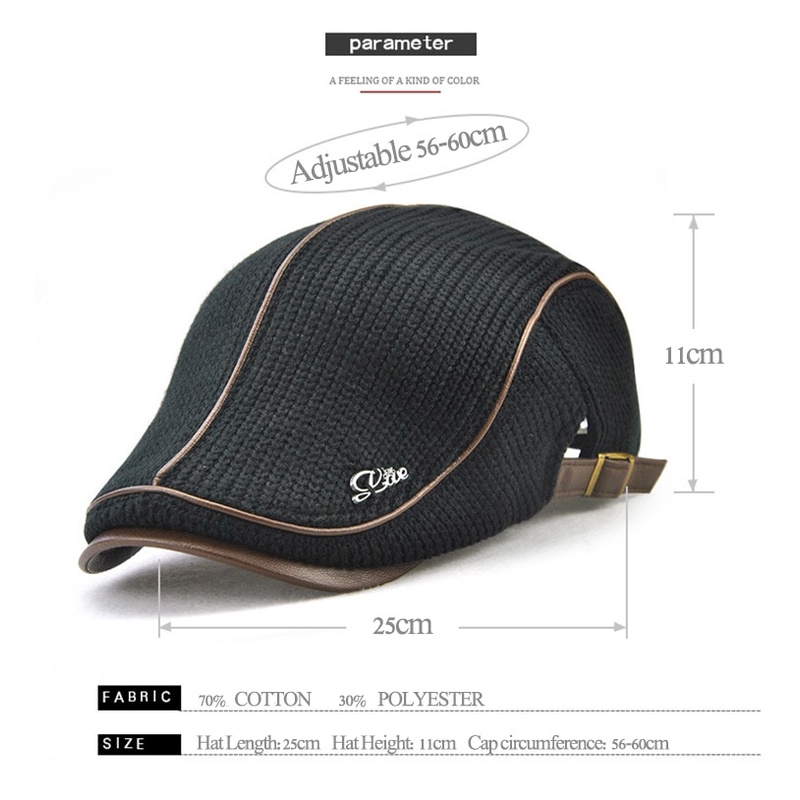 Mũ Beret Dệt Kim Dày Dặn Giữ Ấm Mùa Thu Đông Cho Nam Nữ