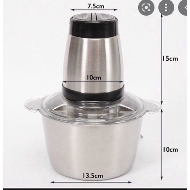 Máy Xay Thịt Cầm Tay Cối Inox Đa Năng 4 Lưỡi, Bear Cối Thủy Tinh Xay Cua Cá, Tỏi Ớt, Rau Củ Quả-  Gia Dụng Gia Đình