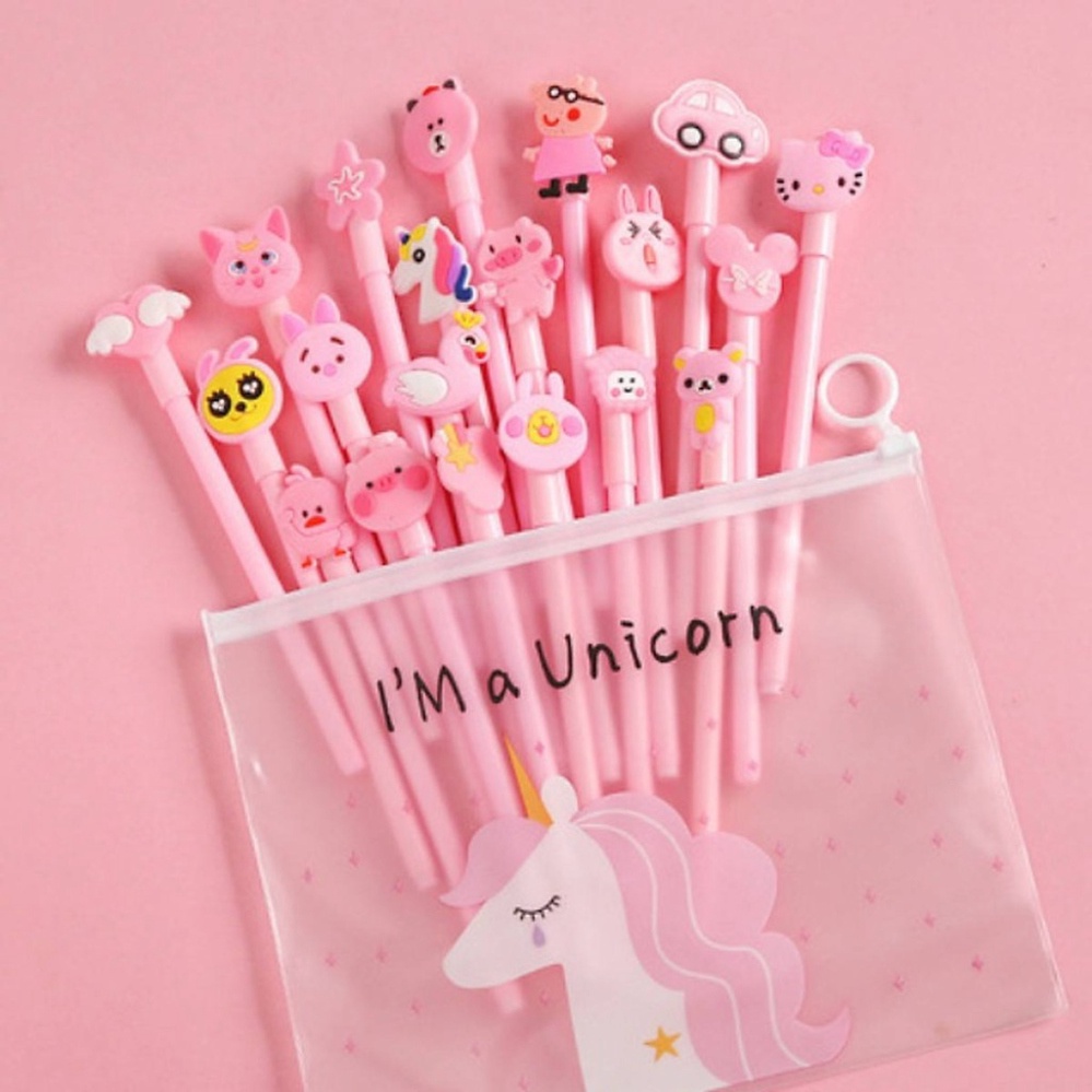 Combo 20 Bút Cute Sét Bút Bi Cute, Viết Nước Nhiều Mẫu Hoạt Hình Cực Hot