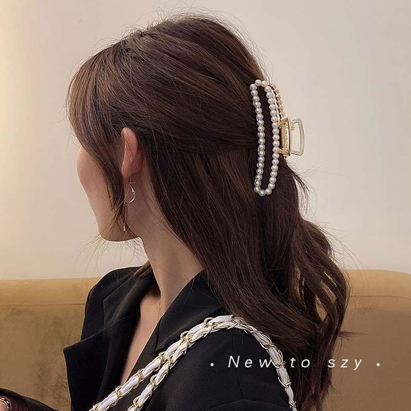 Kẹp tóc đính đá và ngọc trai giả phong cách thời trang Hàn Quốc chất lượng cao