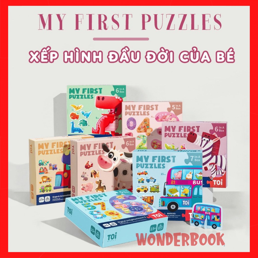 Xếp hình cho bé 2+ My first puzzle chính hãng TOI đồ chơi ghép hình puzzle đầu đời nhiều chủ đề cho bé