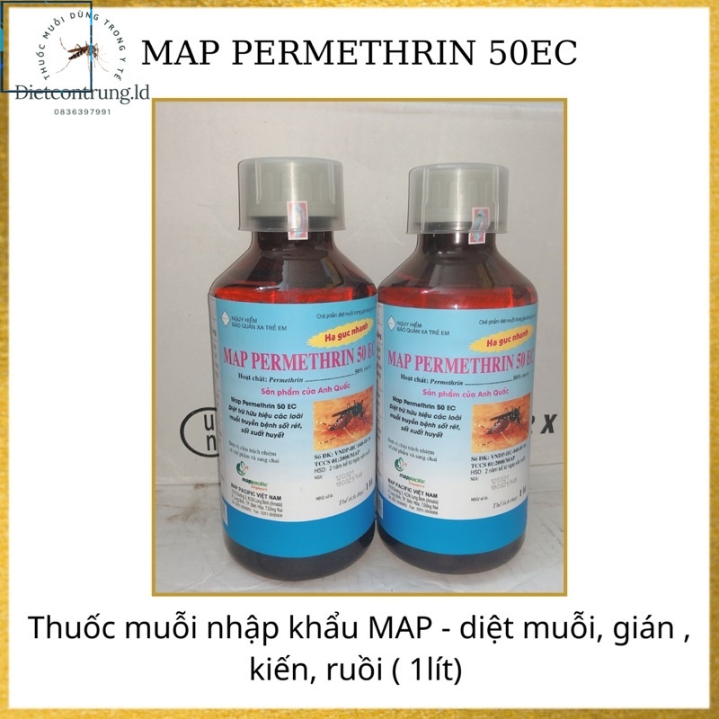 " Thuốc muỗi PERMETHRIN 50EC - 1000ml - MAP PACIFIC "