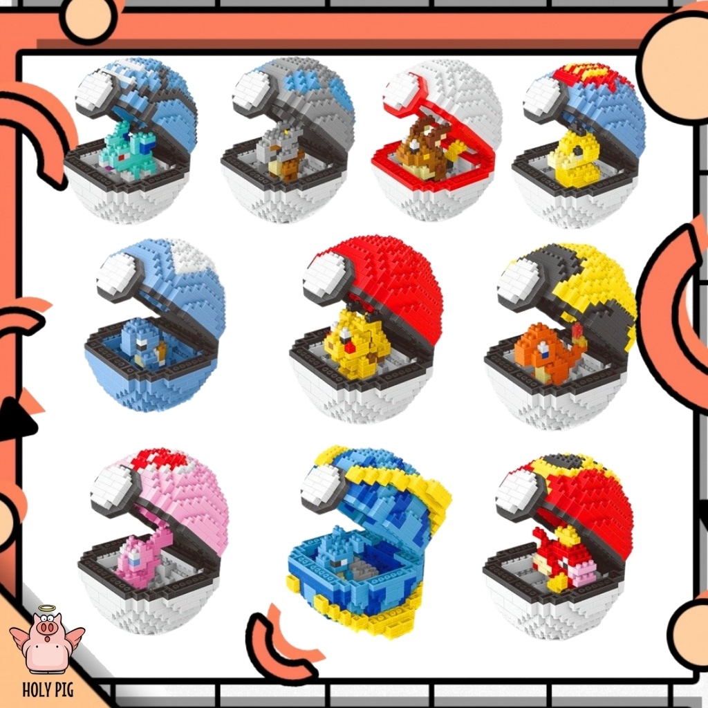 Bộ Xếp Hình Quả Cầu Pokemon ✨🔥Sáng Tạo🔥 chi tiết đẹp, có hướng dẫn dễ lắp ráp