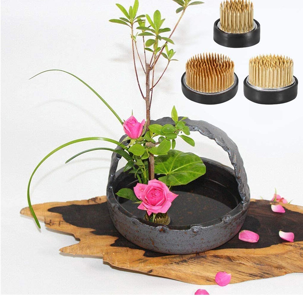 Bàn chông cắm hoa YIYU cố định kenzan Ikebana bằng cao su hình tròn