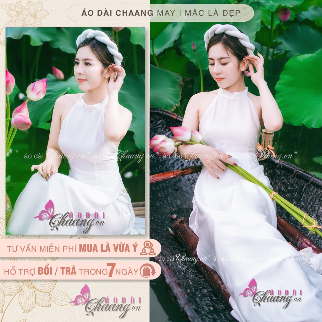 Áo yếm dáng dài ⚡ Kiểu áo dài yếm chụp sen thiếu nữ màu hè TẶNG MẤN | CHA09