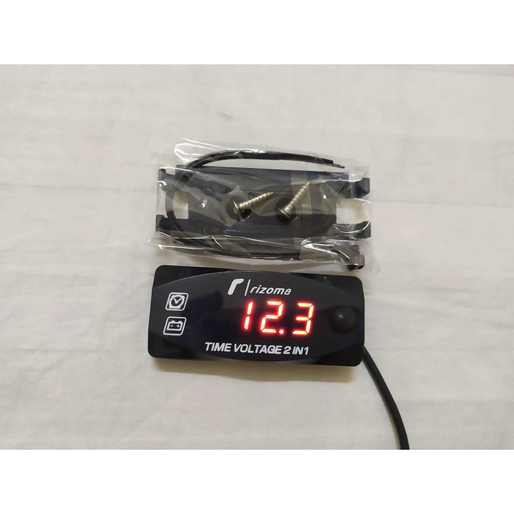 Đồng hồ đo vôn 2in1 , đo thời gian, vôn bình cho xe máy