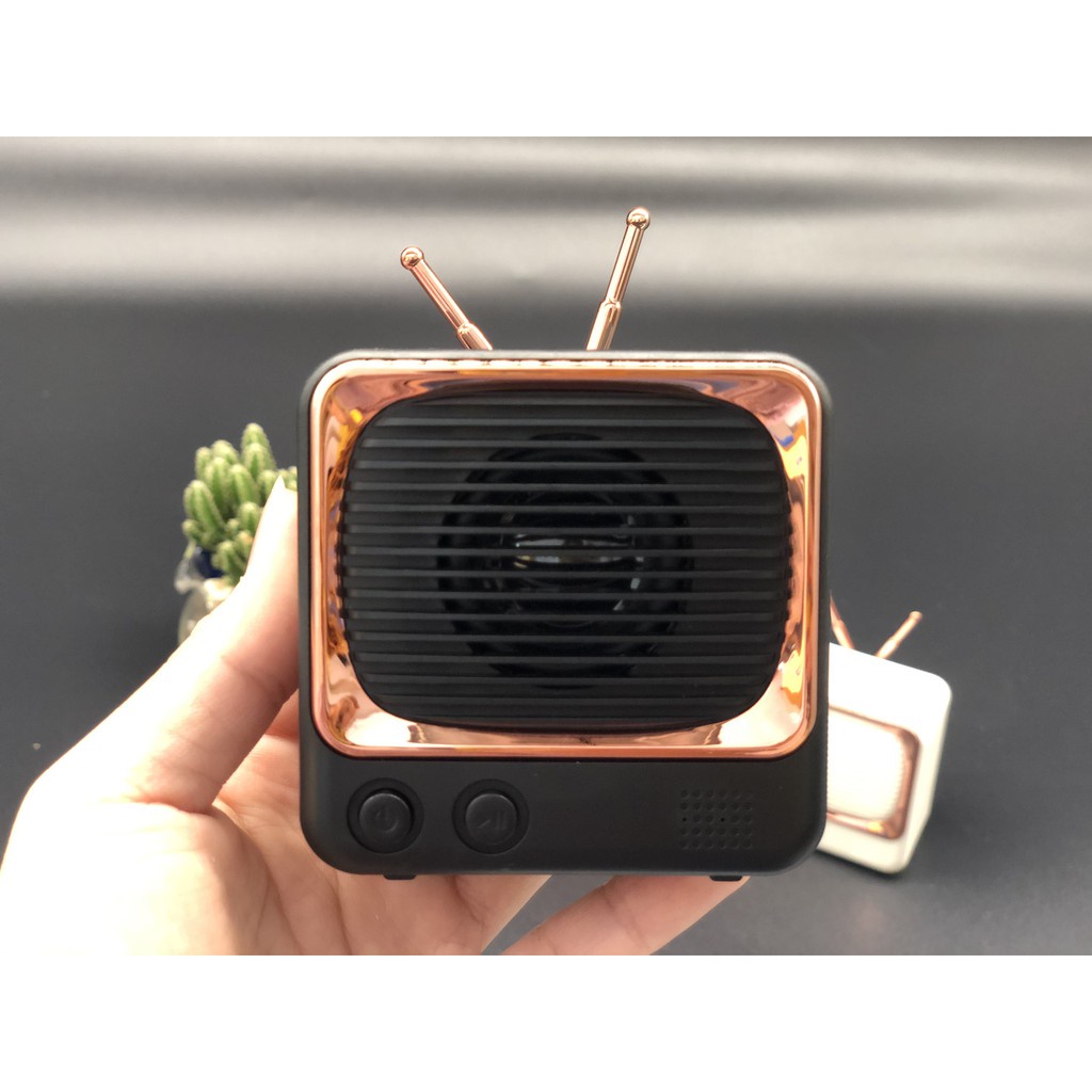 Loa bluetooth DW02 bluetooth 5.0, phong cách retro tivi cổ