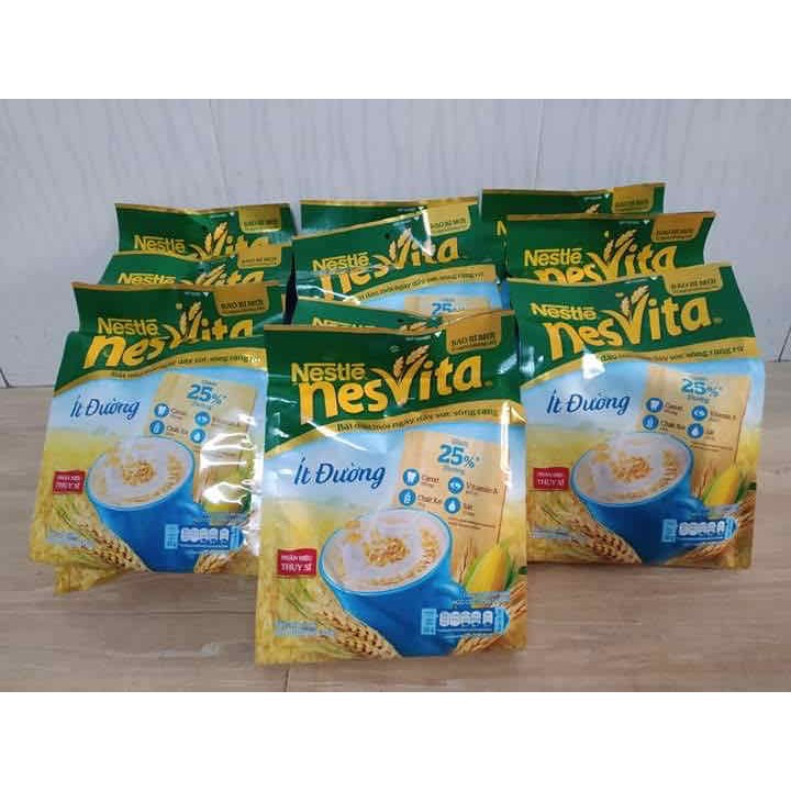 Ngũ cốc dinh dưỡng nguyên cám ít đường NesVita Nestlé gói 400g 16 gói tặng thêm 5 gói