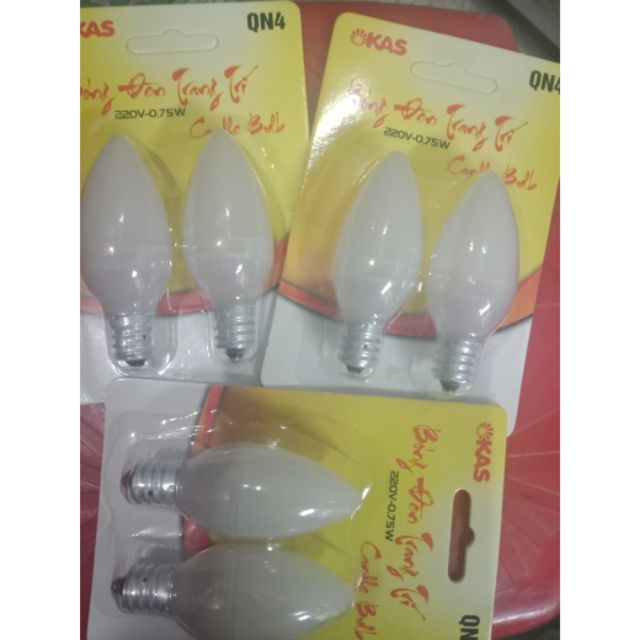 Bóng nhót Led đui E14-20k/vỉ