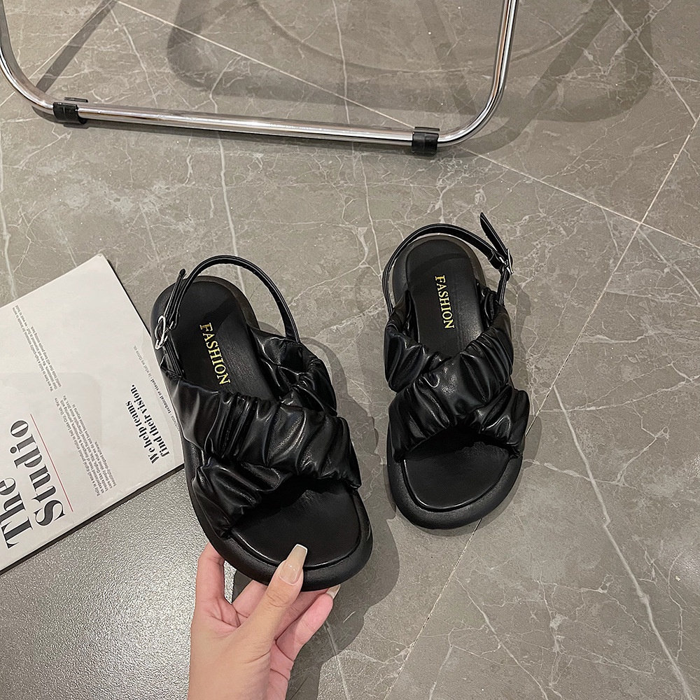 Sandal Nữ Quai Hậu Đế Bằng Đan Chéo Đế cao Cấp Hàn Quốc SD-0316-giaydepxinh.dangmi